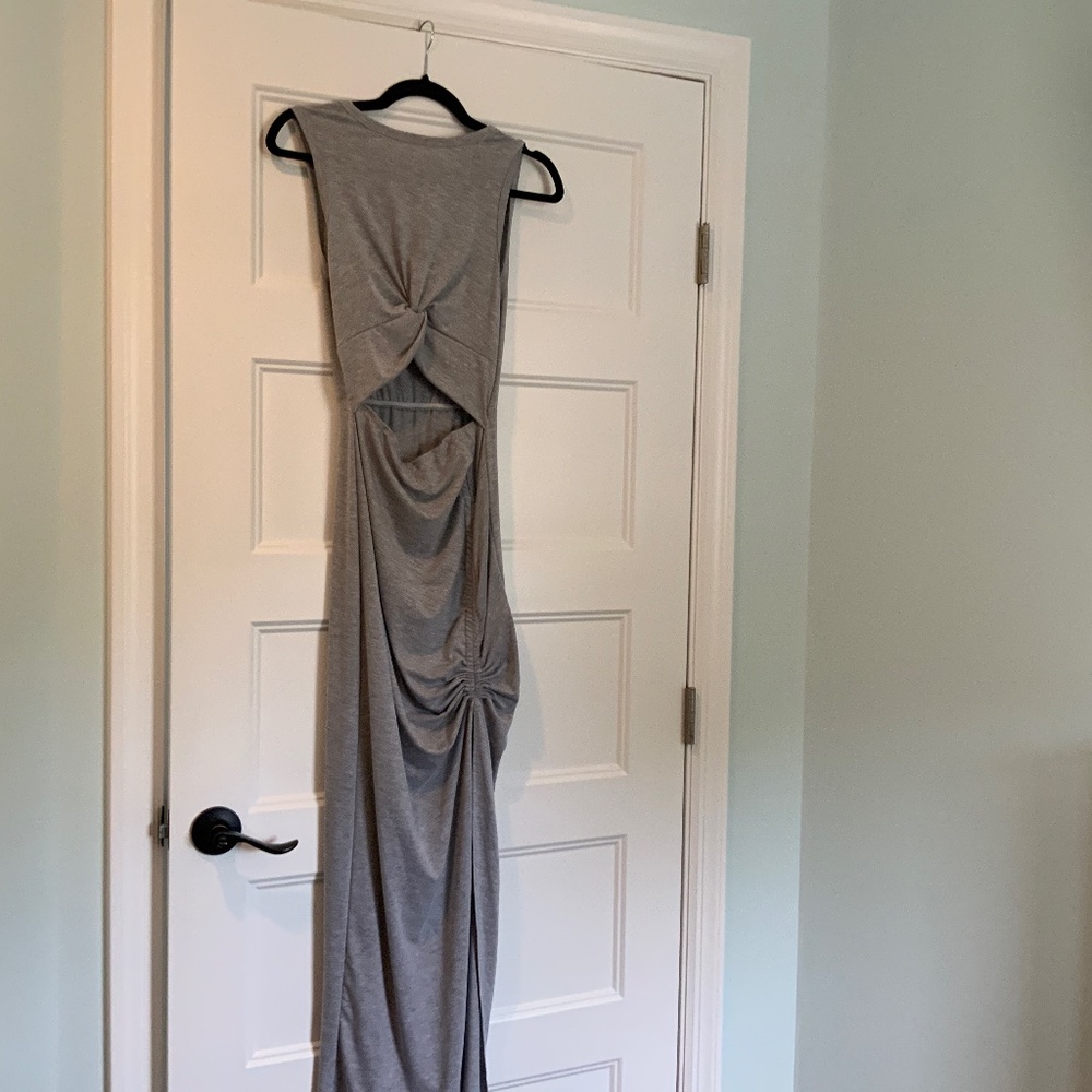 Beachsissi gray twist- front maxi dress, Size small, NWT - Picture 3 of 5